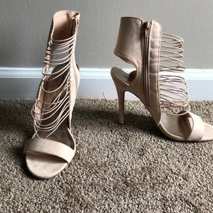 Nude ankle heels
